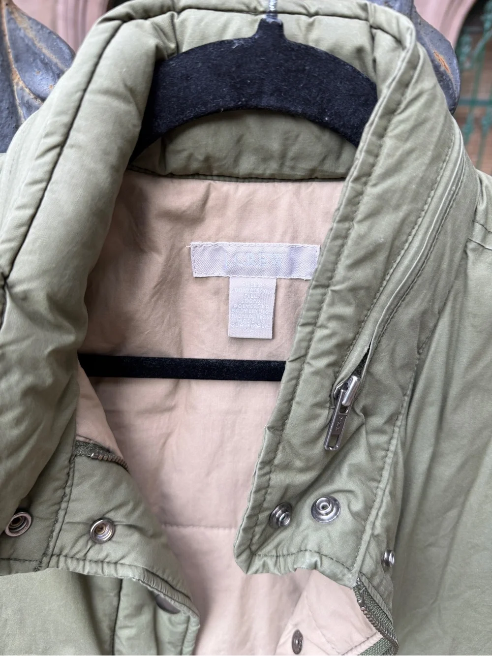 J.Crew Quilted Olive Green Vest Jacket
